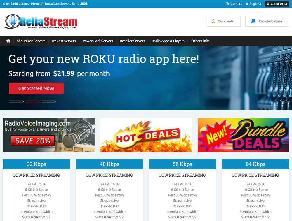 New ReliaStream Front Page