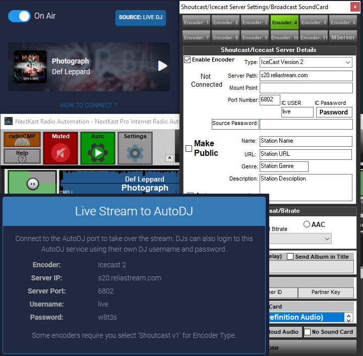 IceCast Direct Connect Using IceCast V2 DSP